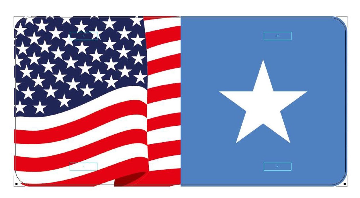 Somali USA flag plate